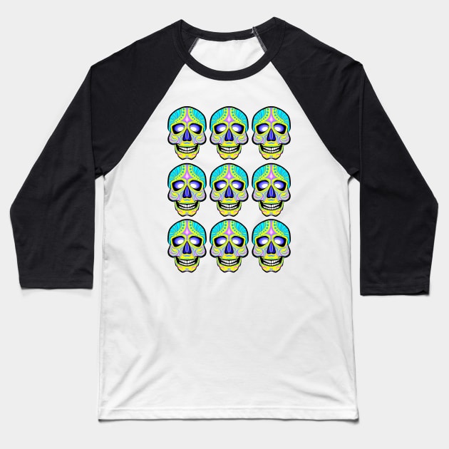 Sugar skull Baseball T-Shirt by Tlou_arts